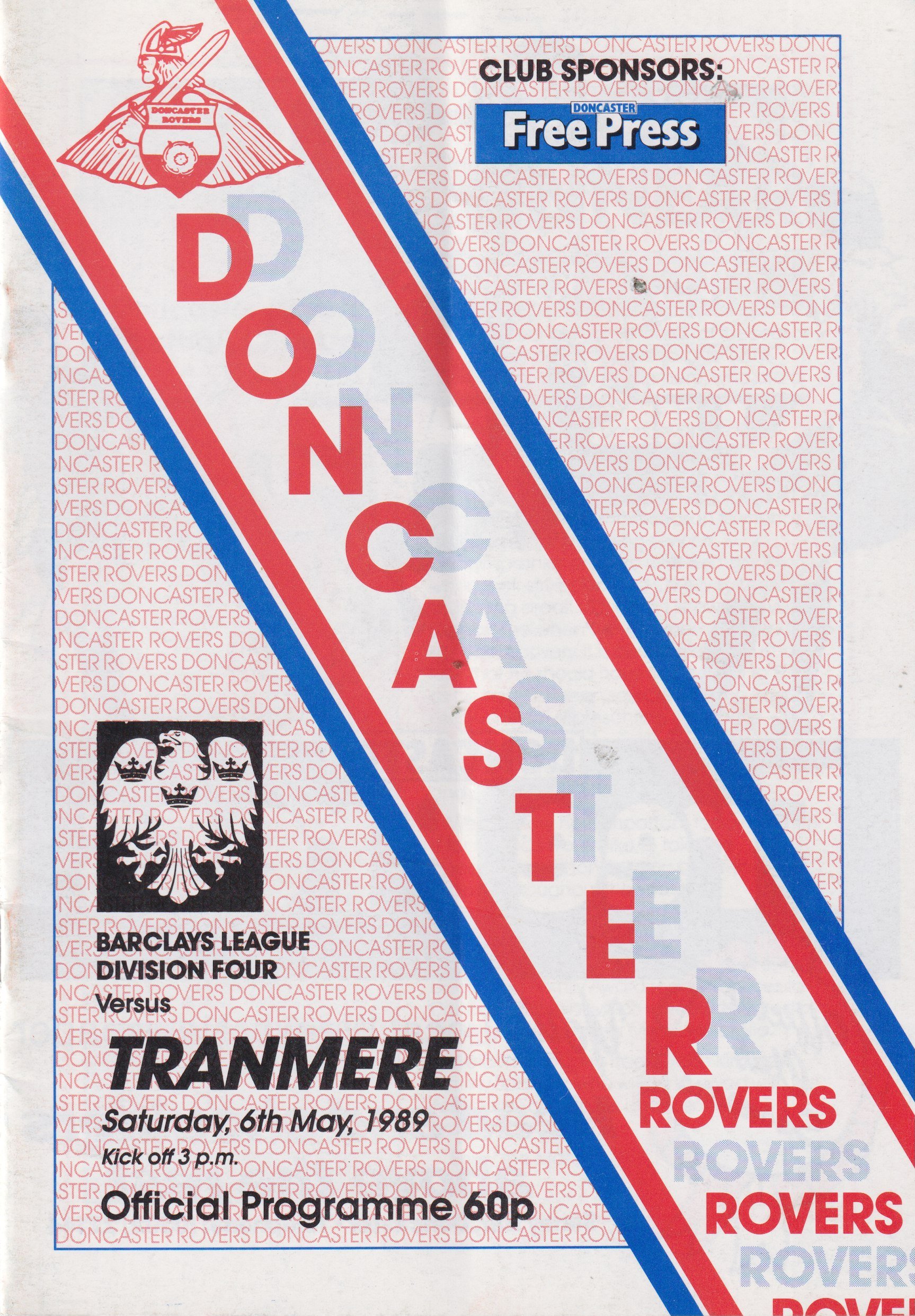 Doncaster Rovers v Tranmere Rovers match programme